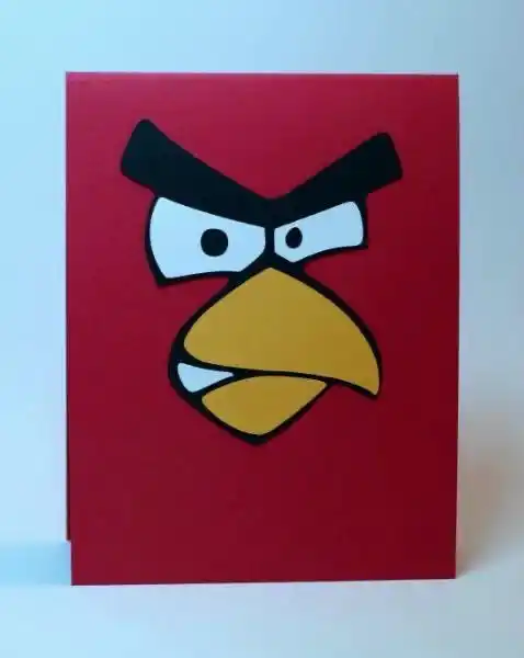 Angry Birds Red Character Card | Handmade Greeting Card | Birthday Card for Gamers