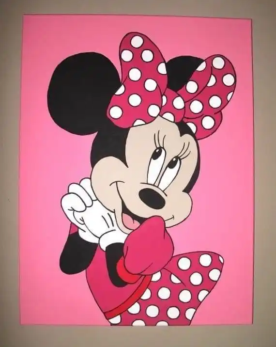 Minnie Mouse Wall Art | Hand-Painted Canvas | Disney Bedroom Decor