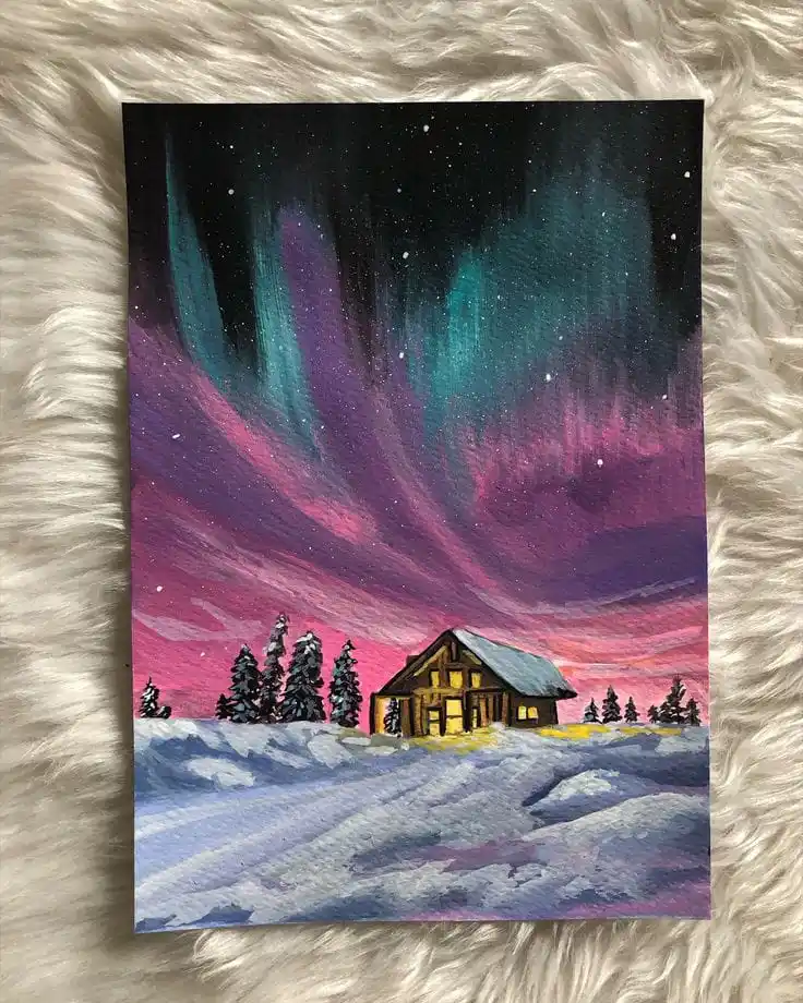 Abstract Coastal Sunset Painting | Hand-Painted Canvas Art | Ocean Wall Decor